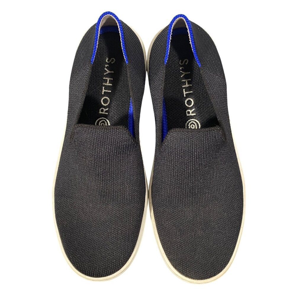 Rothys Womens Slip-On Black/ dark navy Sneakers Size 6